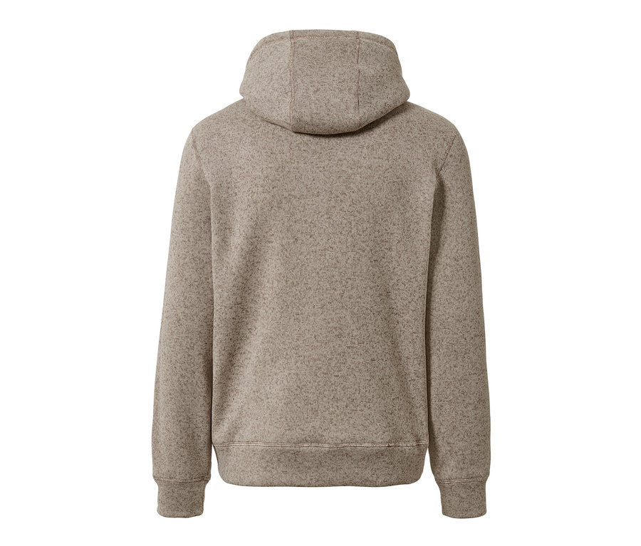 Örgü polar sweatshirt'ün arka görünümü.
