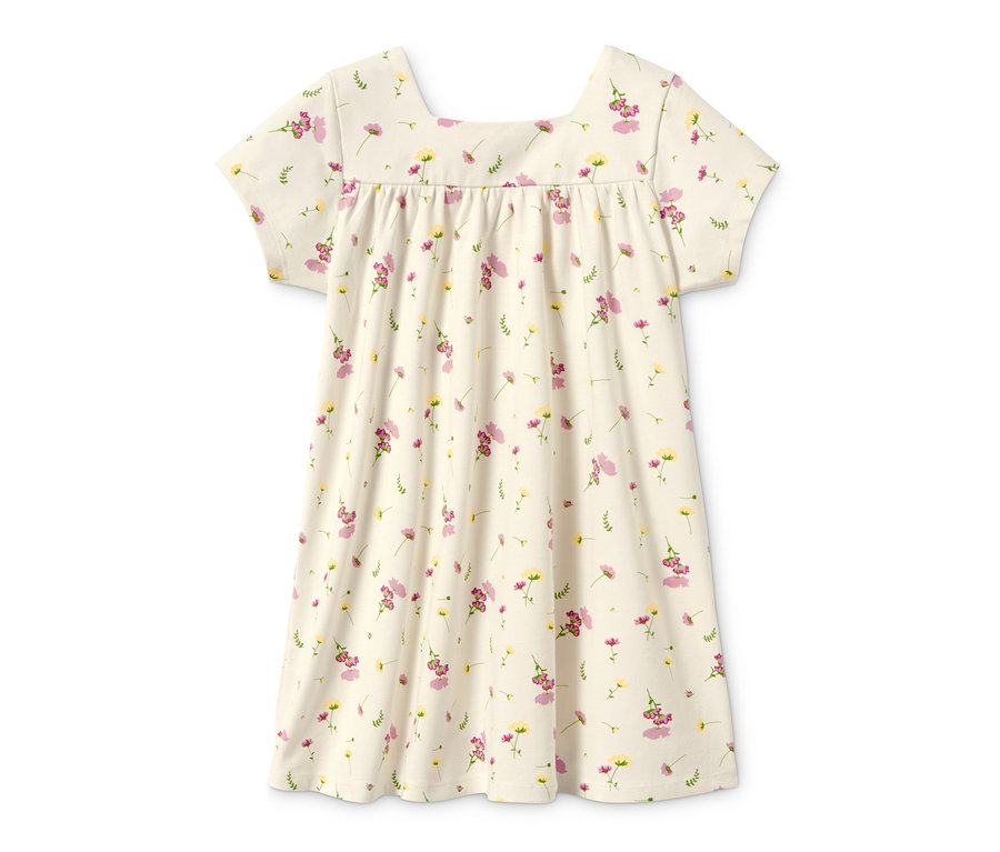 Çiçek desenli, organik pamuktan jarse elbise.
