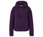 Mor renkli, fermuarlı, kapüşonlu polar sweatshirt.