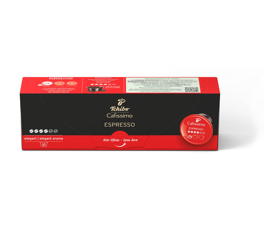 Bir paket Cafissimo Espresso elegant kapsülü.