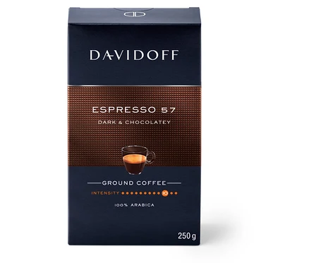 250g çekilmiş DAVIDOFF CAFÉ Espresso 57 kahve paketi.