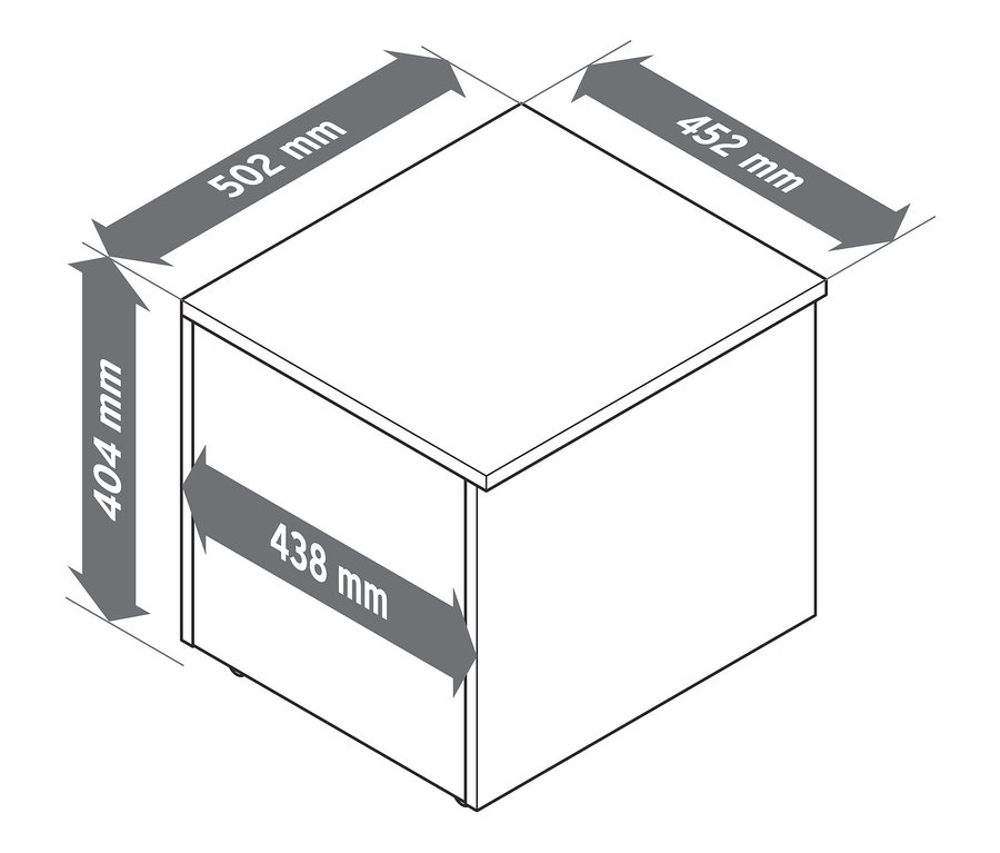 Tekerlekli Sandık çizimi, Genişlik yak. 50 cm.