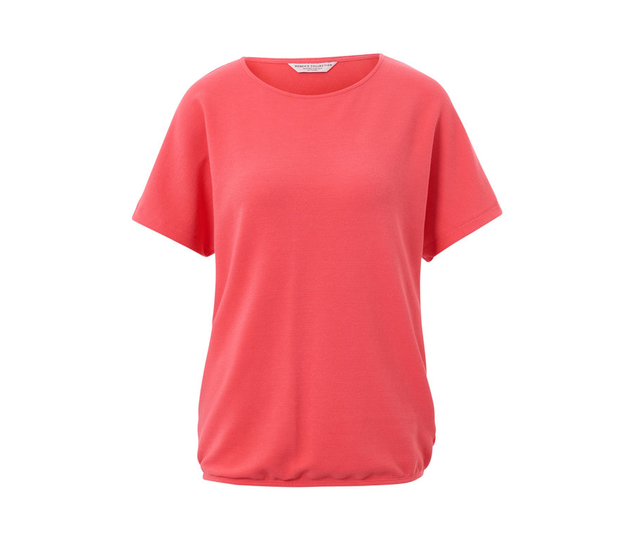 Mercan rengi, kısa kollu bluz.