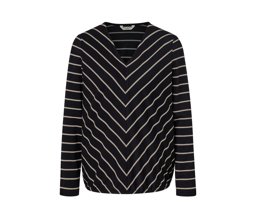 Modal Karışımlı Çizgili Bluz