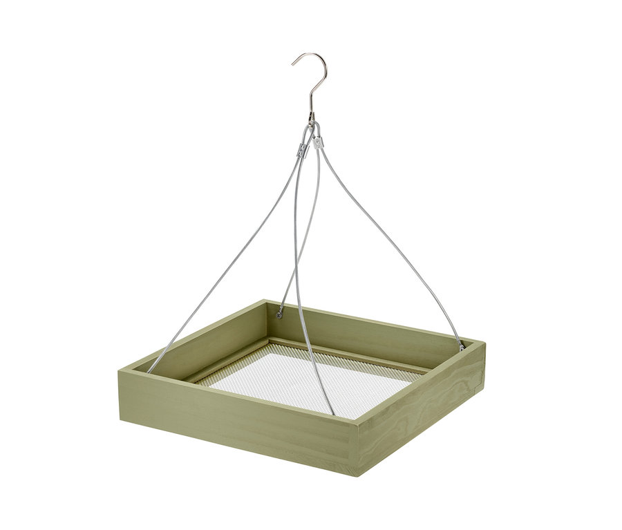 Gümüş kancalı ve telli yeşil kuş yemliği