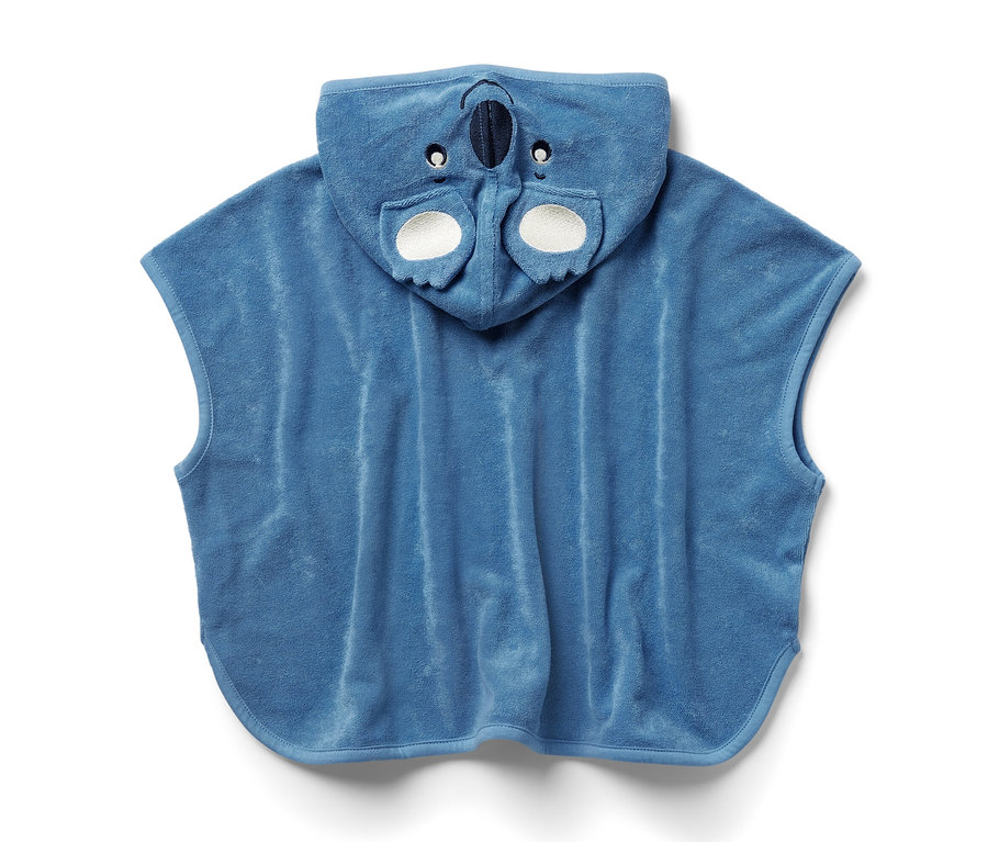 Koala kapüşonlu mavi çocuk havlu panço.