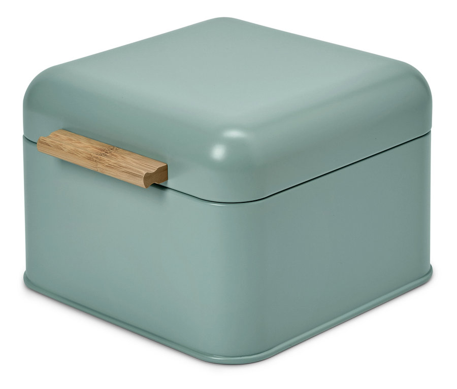 Ahşap saplı yeşil kutu.