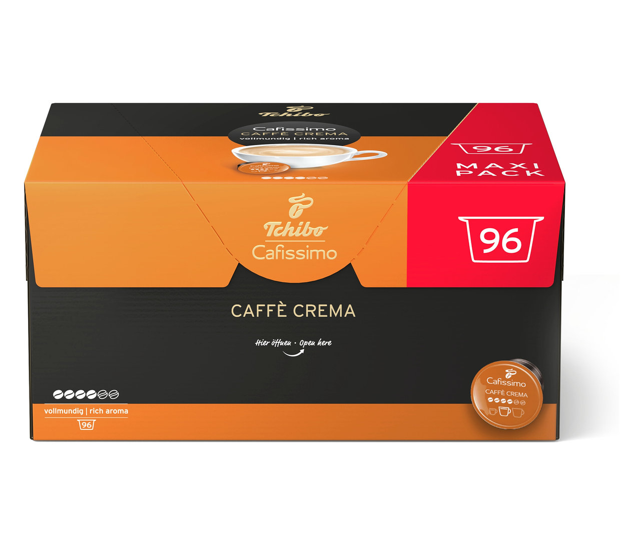 Cafissimo'dan Caffè Crema Rich Aroma - 96 Kapsül paketi.