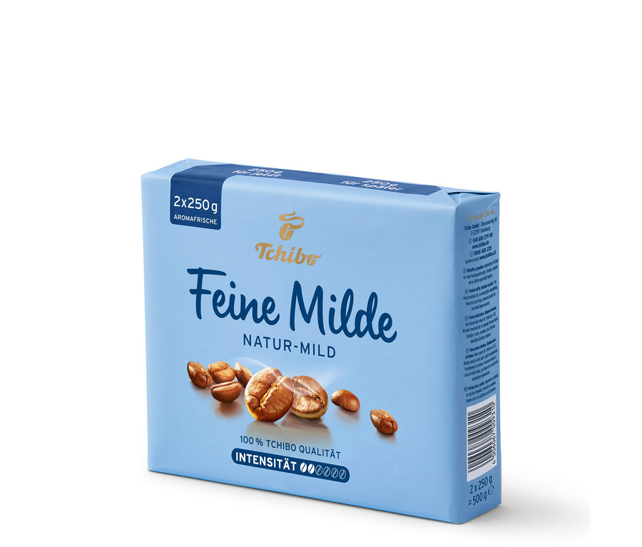 Bir paket Tchibo Feine Milde öğütülmüş kahve, 2x250g.