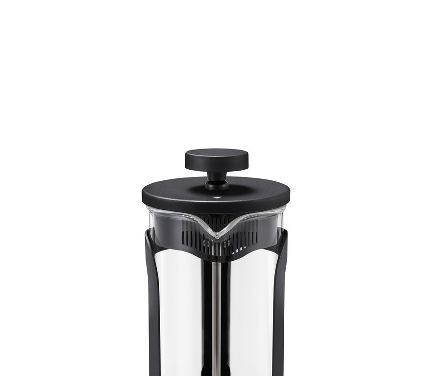French Press 300 ml, 2 Fincan, Siyah detay.
