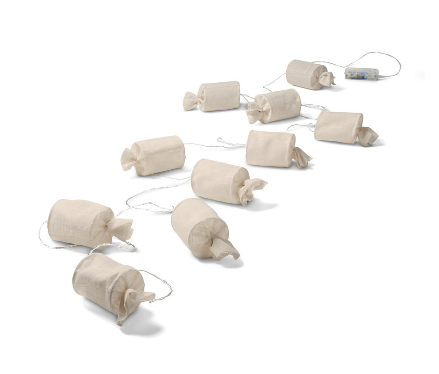 Bonbon şeklinde kumaş kaplı LED Işık Zinciri.