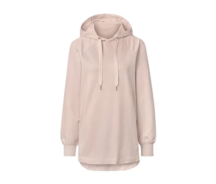 Bej rengi Rahat Kapüşonlu Sweatshirt gösteriliyor.