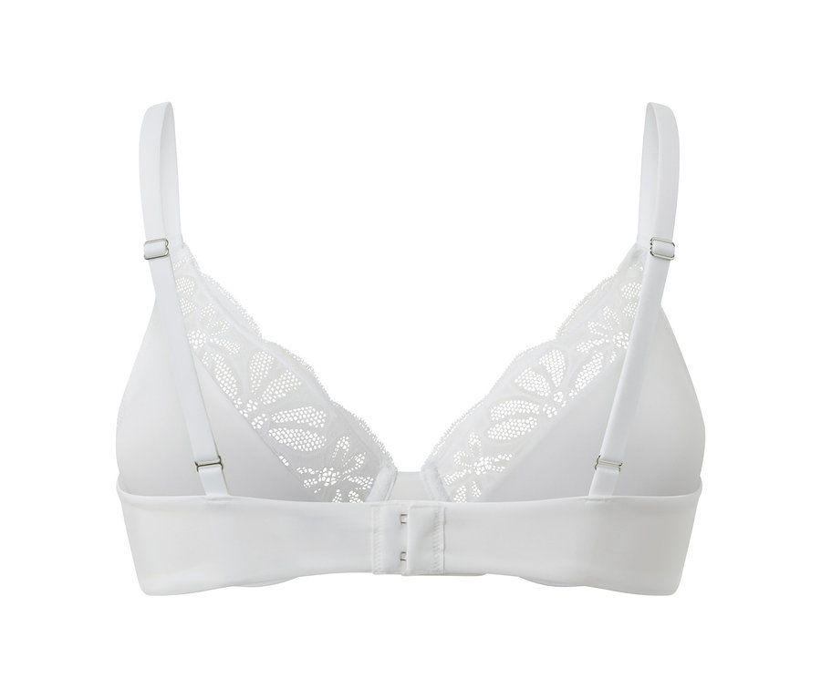 Beyaz balenli sütyenin arka detay görünümü.