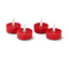 Dört adet kırmızı LED gerçek mum tealight.