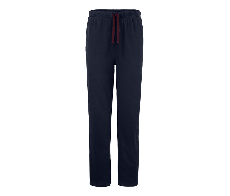 Koyu lacivert, bağcıklı pijama altı.