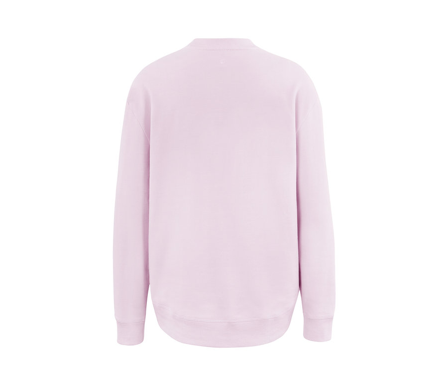 Açık pembe, oversize yoga sweatshirt.