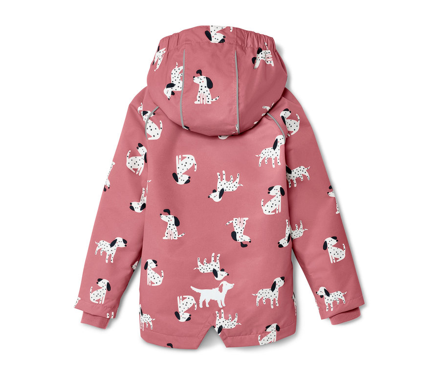 Köpek desenli pembe çocuk termal yağmurluk