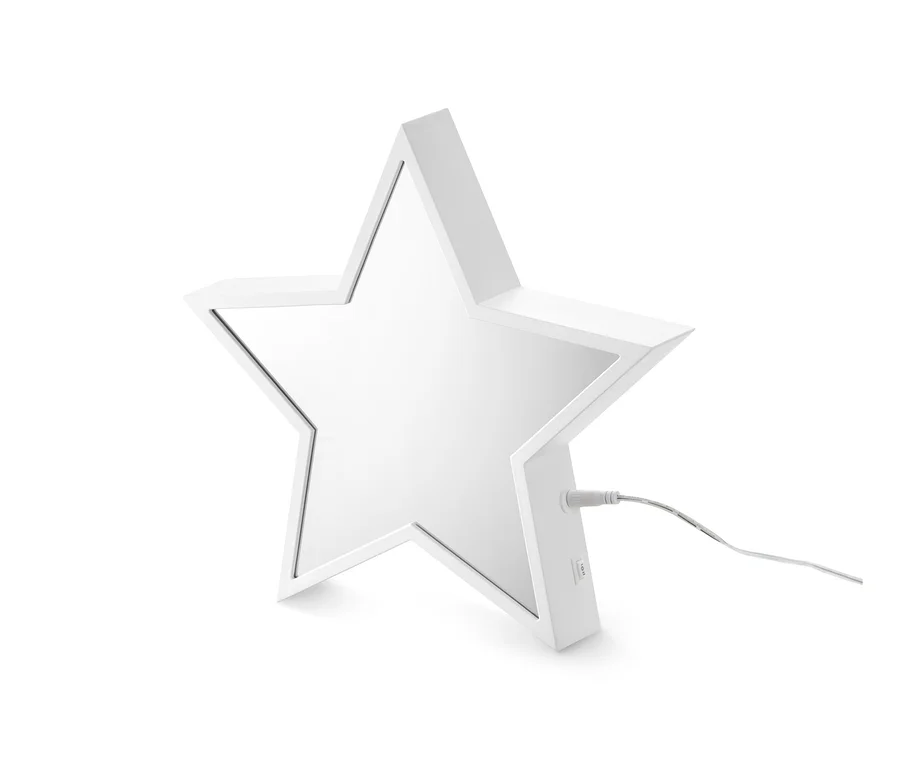 Kablolu beyaz LED Sonsuz Işıklı Yıldız.