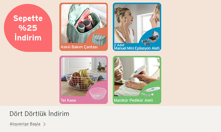 Seçili Ürünlerde Sepette %25 İndirim