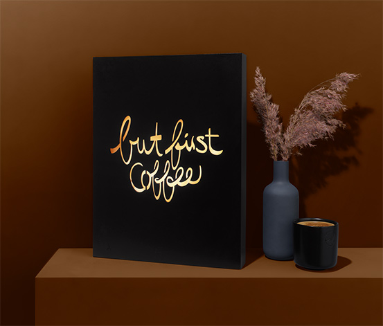 LED Işık Kutusu »But First Coffee« 
