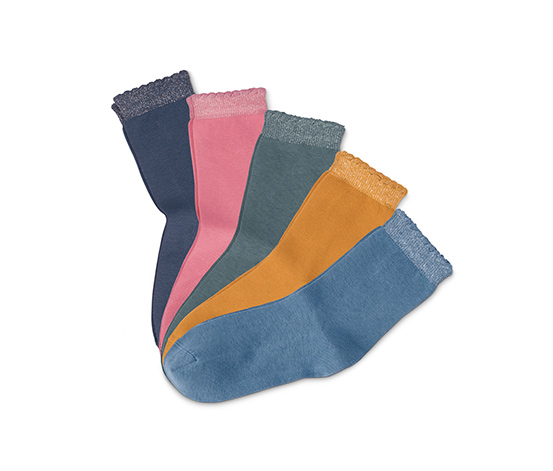 5 Çift Organik Pamuklu Çorap, Çok Renkli