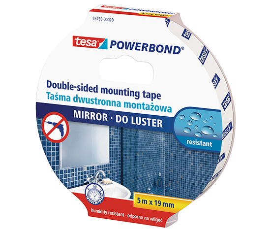 tesa® Powerbond® Ayna Çift Taraflı Montaj Bandı, 5m:19mm