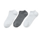 3 Çift Organik Pamuklu Sneaker Çorap, Beyaz ve Gri