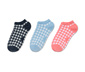 3 Çift Organik Pamuklu Sneaker Çorabı, Ekoseli