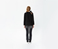 Tül Detaylı Uzun Kollu Sweatshirt - Siyah