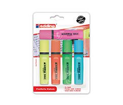 Edding Fosforlu Kalem Karışık Renkler 4+1 Hediye