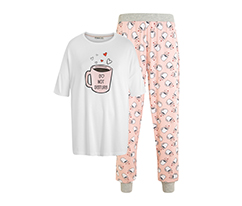 Pembe Coffee Pijama Takımı