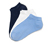 3 Çift Organik Pamuklu Sneaker Çorap, Beyaz ve Mavi