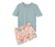 Şortlu Pijama Takımı, tamamen çiçek baskılı şort