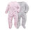 Pijama Takımı, pembe ve kırçıllı çizgili gri, 2 Adet